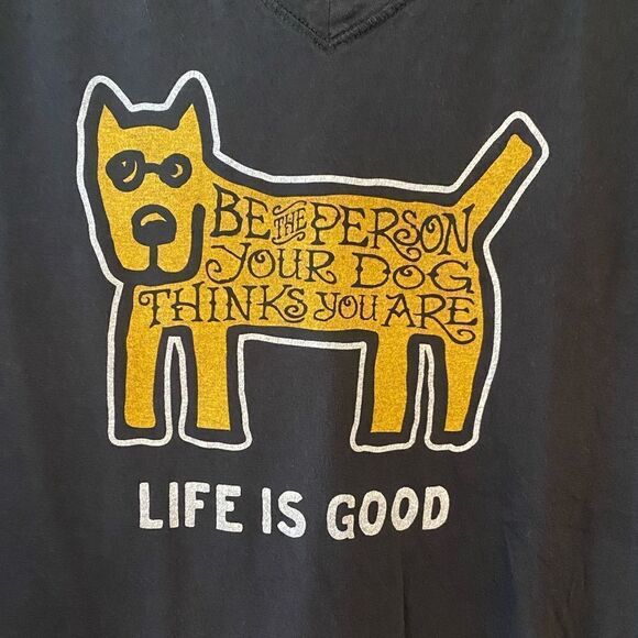 Sold! Life is Good Sz XL Women’s Black Puppy Dog Be The Person Crusher Tee - Picture 3 of 5
